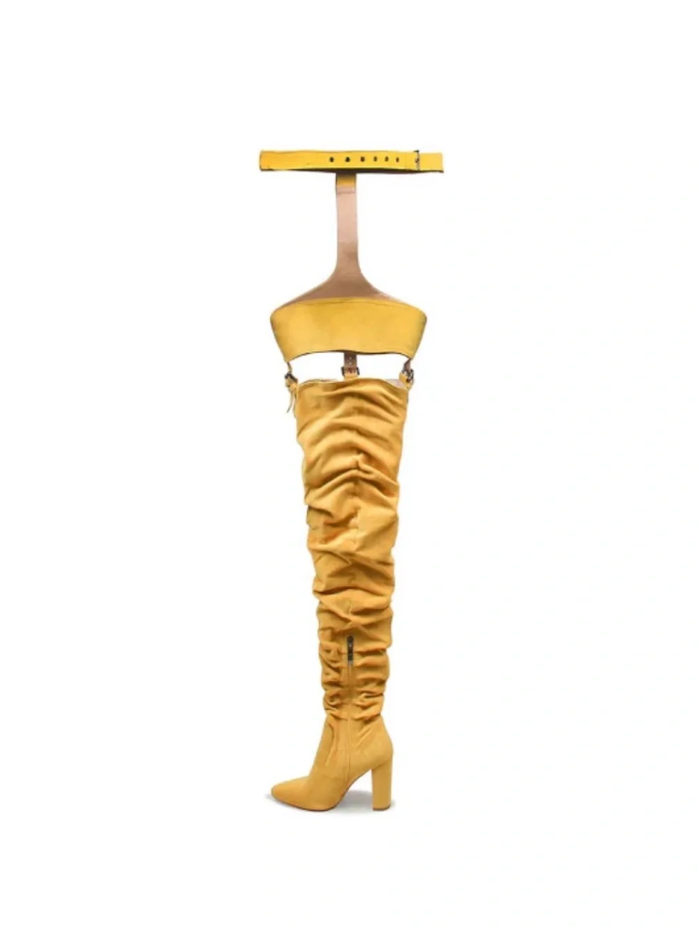 🖤✨ New Over-the-Knee Gold Thigh High Boots | Size 8 | Pointed Toe | Never Worn